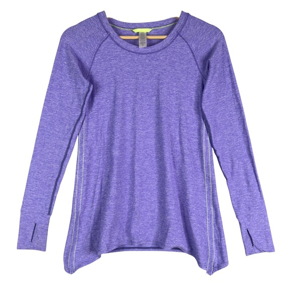 Ivivva Long sleeve Crew Neck Purple Tee Shirt Kids Size 12 Long sleeve Top - Picture 1 of 5